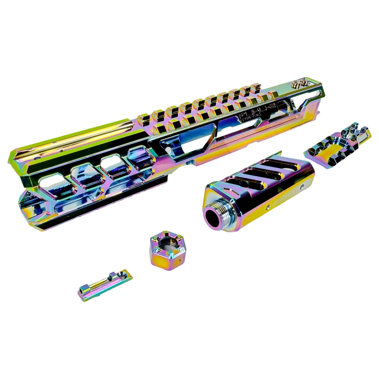 AAP-01/C FUKU-2 CNC UPPER SET V2 - Electroplating Rainbow Long CUTOUT Version